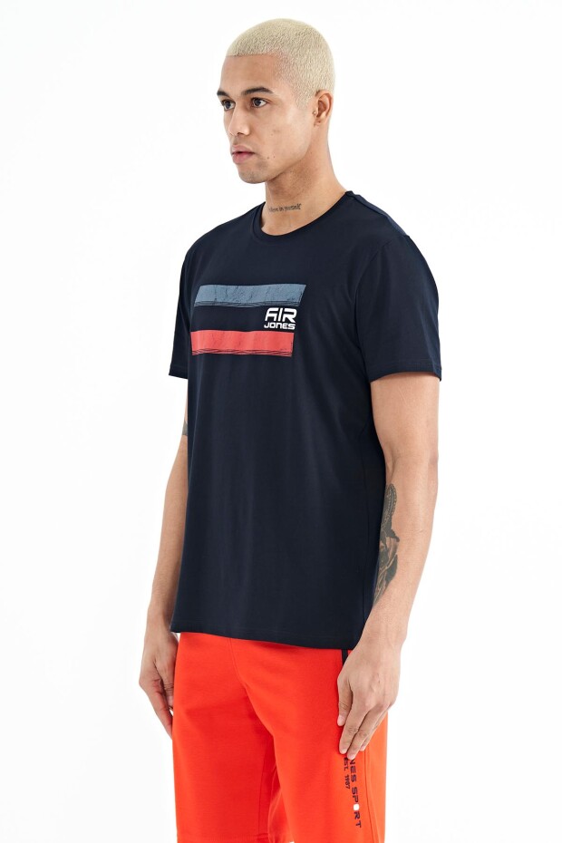 Donald Lacivert Standart Kalıp Erkek T-Shirt - 88217