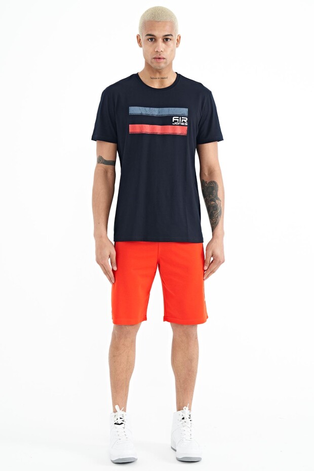 Donald Lacivert Standart Kalıp Erkek T-Shirt - 88217