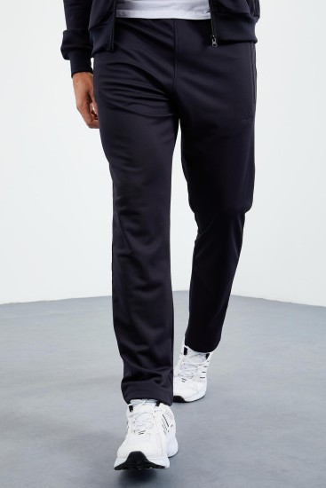 Lacivert Dik Yaka Fermuarlı Standart Kalıp Klasik Paça Erkek Eşofman Takımı - 85162 - TOMMYLIFE (1)