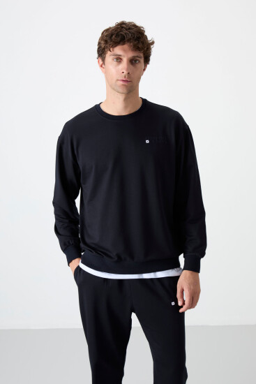 Lacivert Casual O Yaka Jogger Erkek Oversize Eşofman Takımı - 85120 - TOMMYLIFE (1)