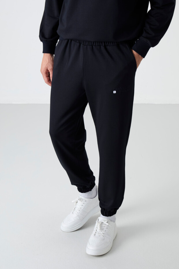 Lacivert Casual O Yaka Jogger Erkek Oversize Eşofman Takımı - 85120 - 5