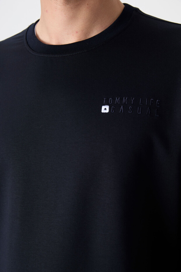 Lacivert Casual O Yaka Jogger Erkek Oversize Eşofman Takımı - 85120 - 4