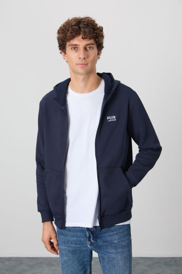 Hector Lacivert Şardonlu Erkek Sweatshirt - 88139 - Air Jones (1)