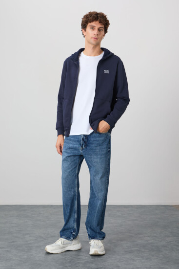 Hector Lacivert Şardonlu Erkek Sweatshirt - 88139 