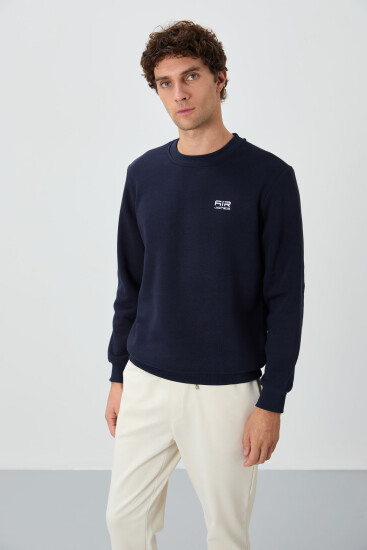 Omar Lacivert Şardonlu Erkek Sweatshirt - 88137 
