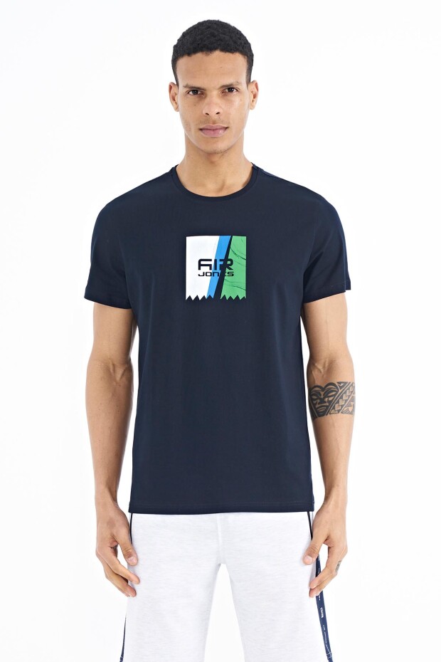 Frank Lacivert Standart Kalıp Erkek T-Shirt - 88219