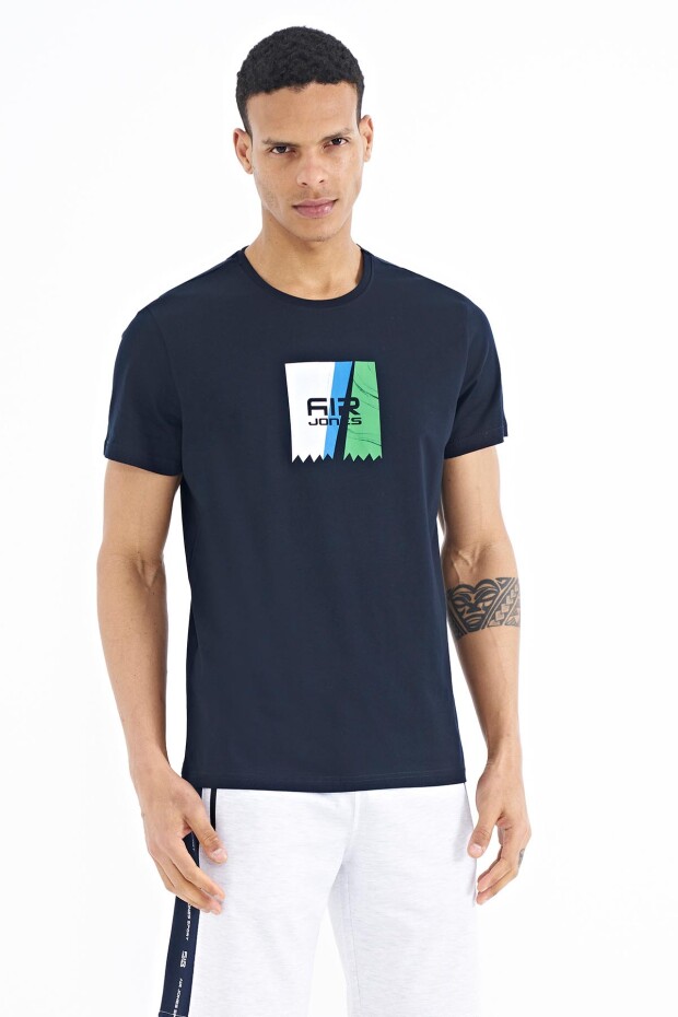 Frank Lacivert Standart Kalıp Erkek T-Shirt - 88219