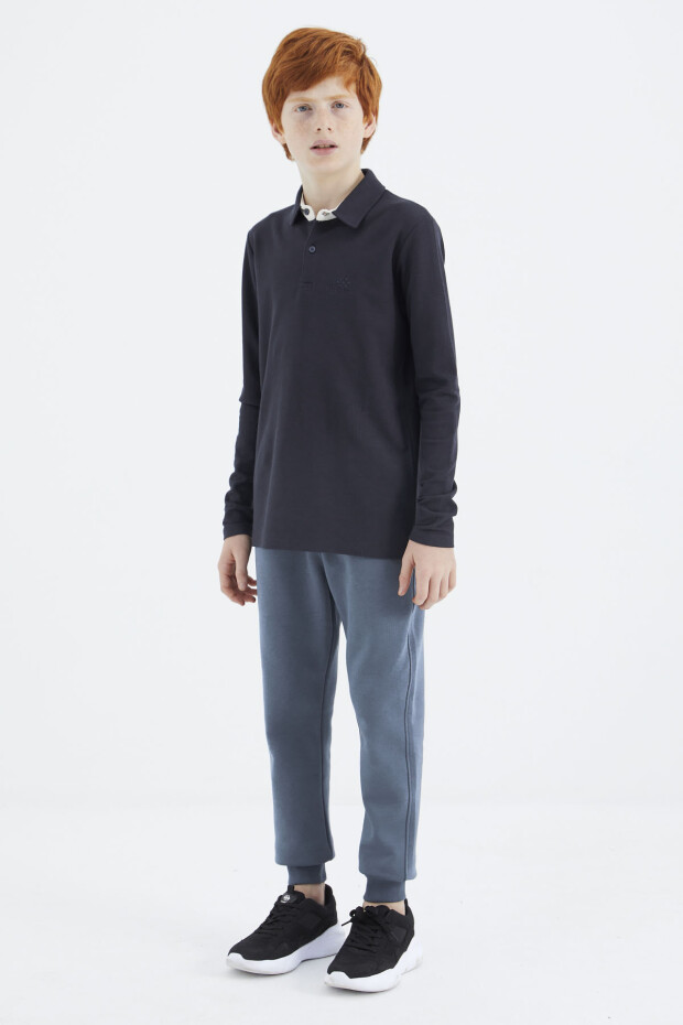 Lacivert Polo Yaka Basic Erkek Çocuk T-Shirt - 11171 - 6