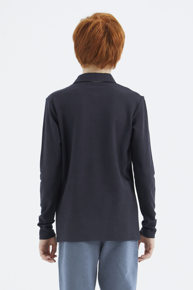 Lacivert Polo Yaka Basic Erkek Çocuk T-Shirt - 11171 - 7