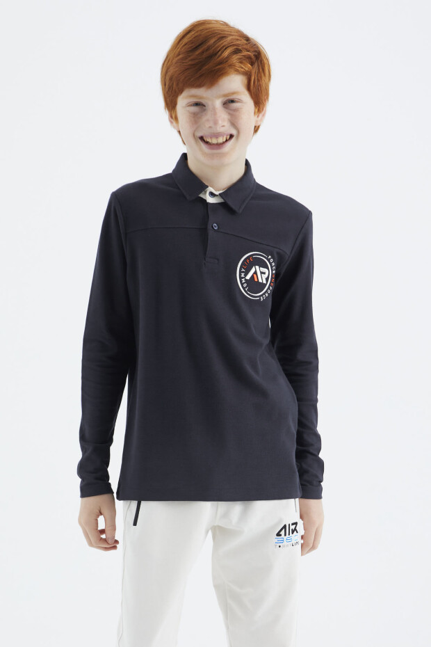 Lacivert Polo Yaka Erkek Çocuk T-Shirt - 11172 - 3