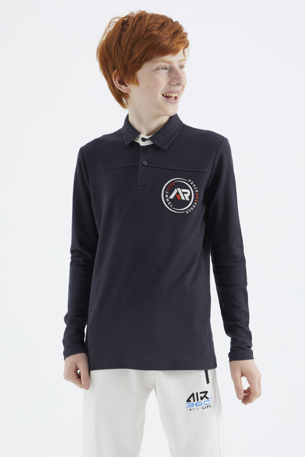 Lacivert Polo Yaka Erkek Çocuk T-Shirt - 11172 - 8