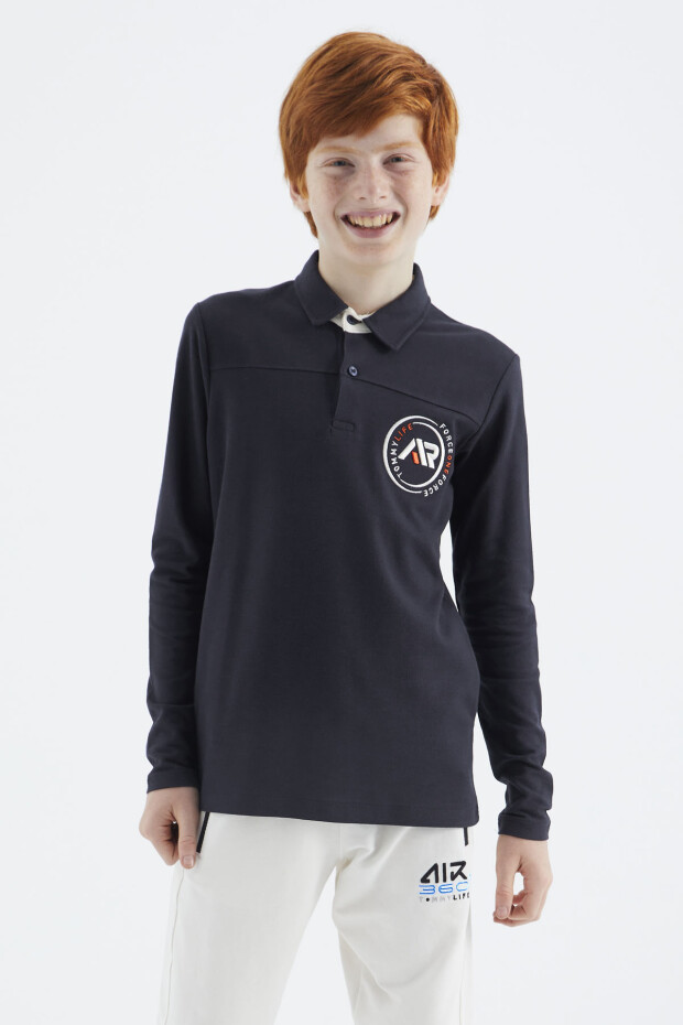 Lacivert Polo Yaka Erkek Çocuk T-Shirt - 11172