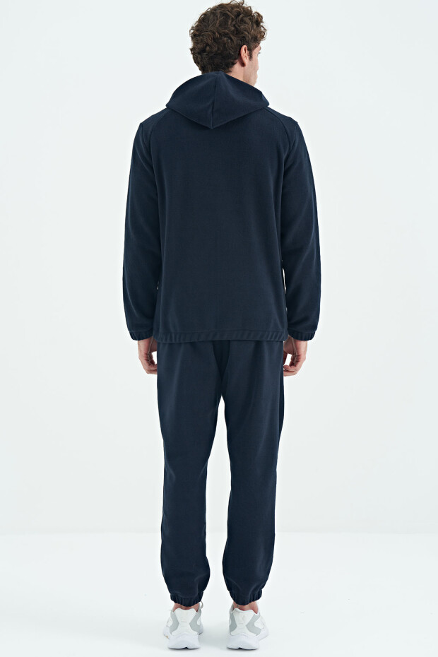 Hektor Lacivert Kapüşonlu Polar Erkek Eşofman Takım - 85227 - 10