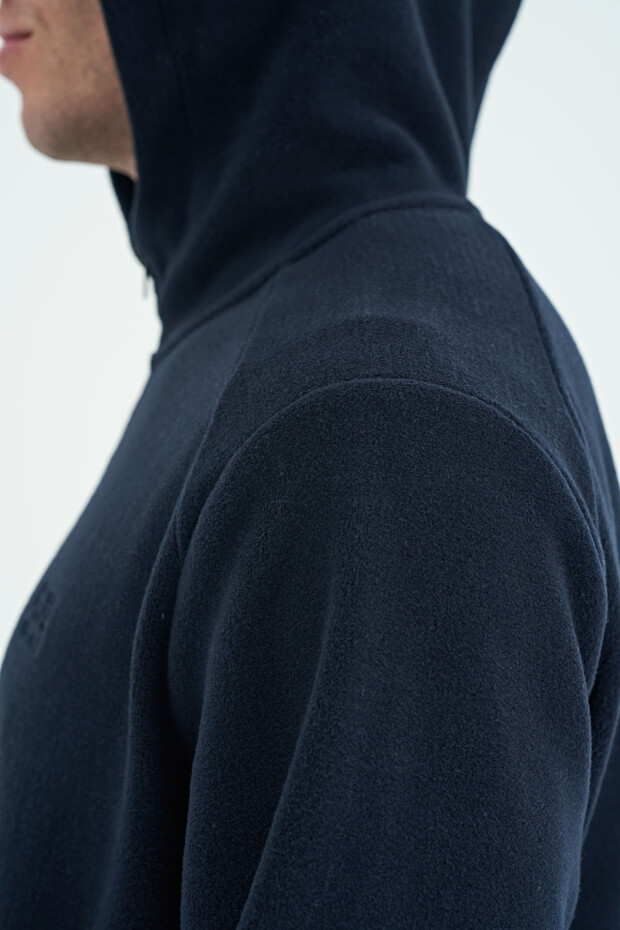 Hektor Lacivert Kapüşonlu Polar Erkek Eşofman Takım - 85227 - 7