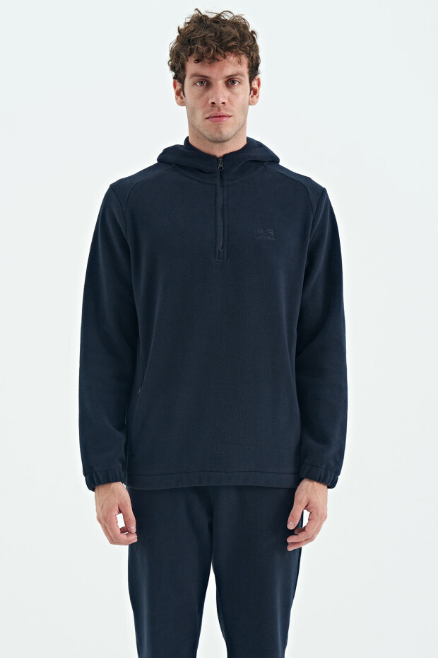 Hektor Lacivert Kapüşonlu Polar Erkek Eşofman Takım - 85227 - 8