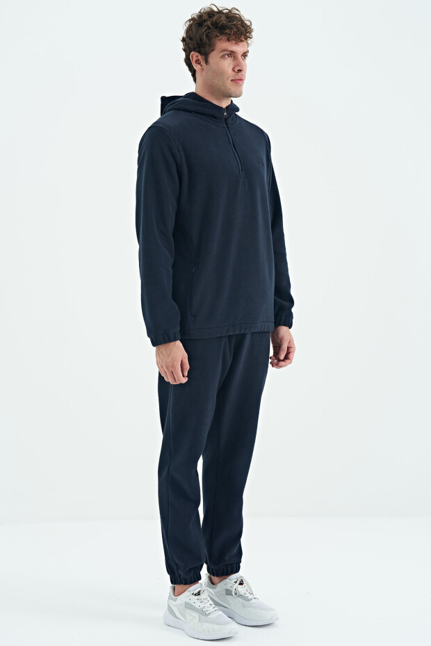 Hektor Lacivert Kapüşonlu Polar Erkek Eşofman Takım - 85227 - 9