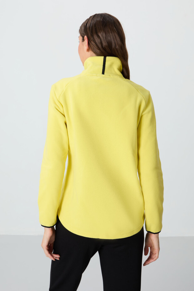 Limon Dik Yaka Fermuarlı Rahat Form Kadın Polar Sweatshirt - 97173 - 7
