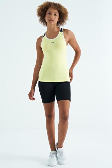 Limon Sırt Detaylı Baskılı Standart Kalıp Kadın Atlet - 97269 - TOMMYLIFE