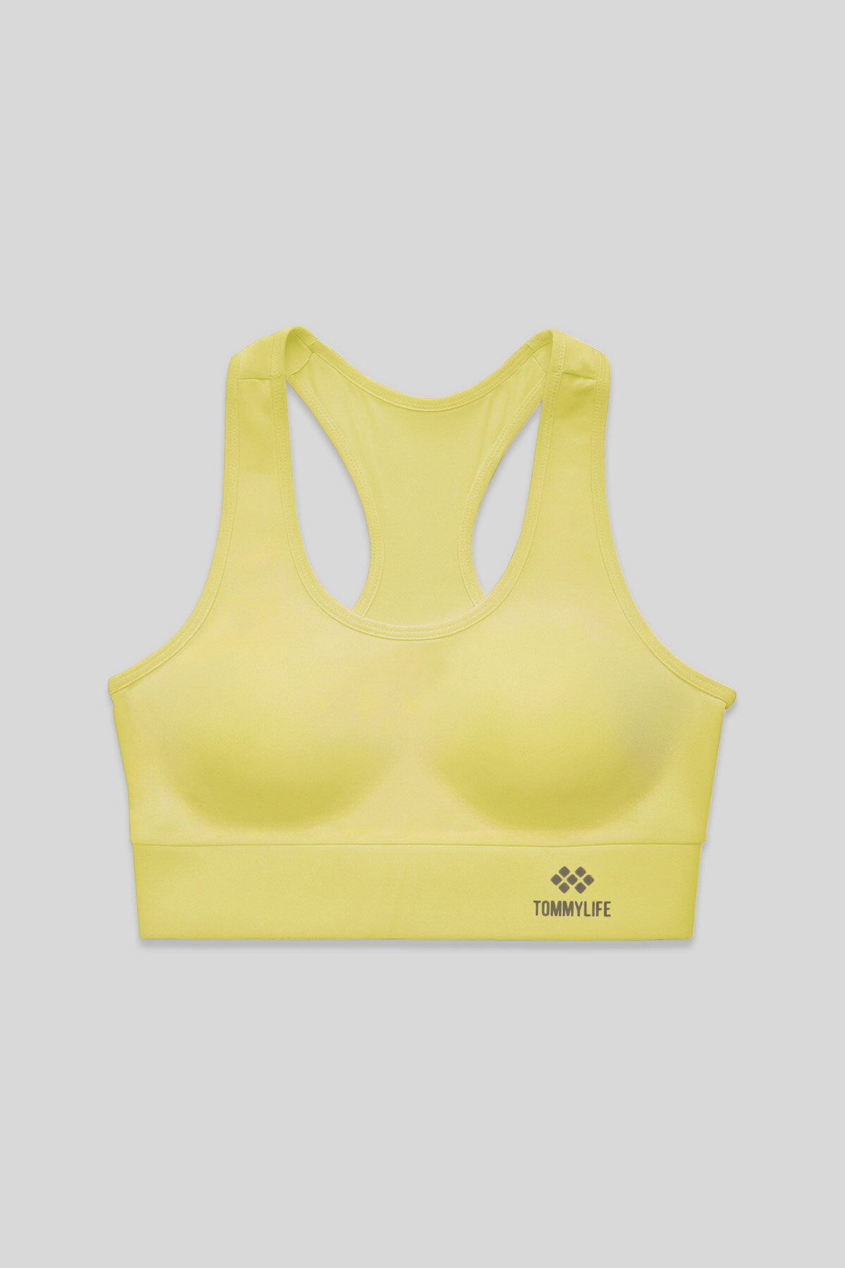 Limon Sırt Detaylı Dar Kalıp U Yaka Kadın Spor Büstiyer - 97120 - TOMMYLIFE