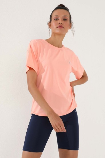 Mercan Arkası Uzun Kısa Kol Standart Kalıp O Yaka Kadın T-Shirt - 97152 - Thumbnail