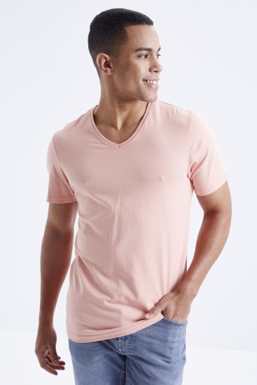 Mercan Basic Kısa Kol Standart Kalıp V Yaka Erkek T-Shirt - 87912 