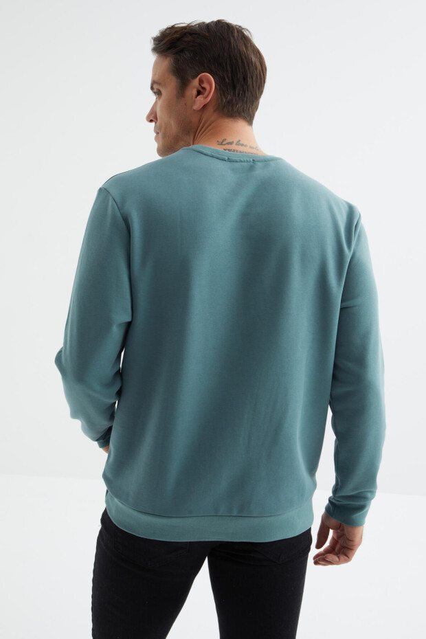 Mint Yeşili Basic O Yaka Rahat Form Erkek Sweatshirt - 88053