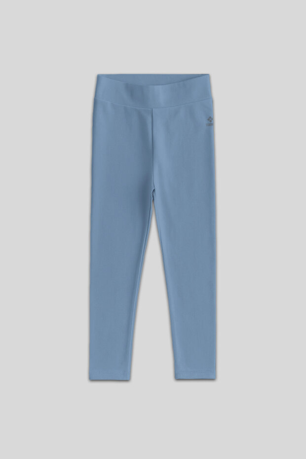 Mint Yeşili Yüksek Bel Dar Paça Kız Çocuk Tayt - 75047 - 1