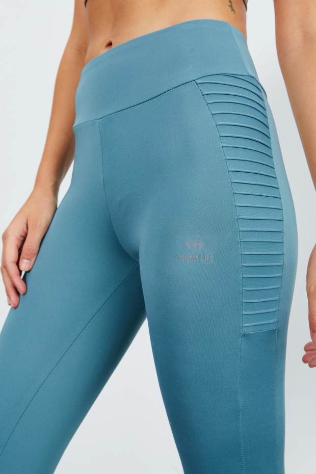 Mint Yeşili Yüksek Bel Toparlayıcı Slim Fit Dar Paça Kadın Tayt - 94568 - 8