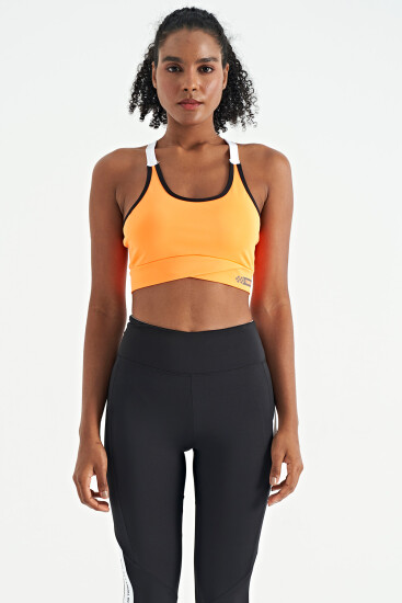 Neon Turuncu Sırt Detaylı Askılı Dar Kalıp Kadın Büstiyer - 97254 - TOMMYLIFE