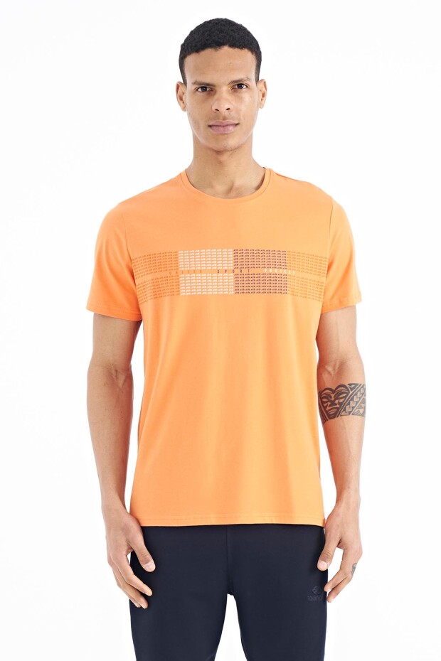 Oranj Minimal Yazı Baskılı Standart Kalıp Erkek T-shirt - 88182