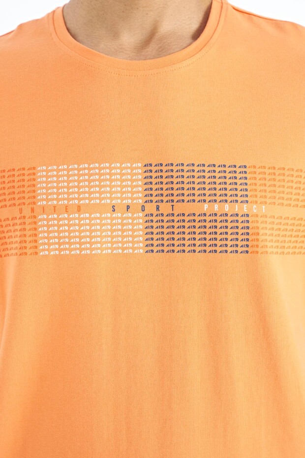 Oranj Minimal Yazı Baskılı Standart Kalıp Erkek T-shirt - 88182
