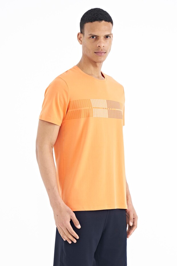 Oranj Minimal Yazı Baskılı Standart Kalıp Erkek T-shirt - 88182