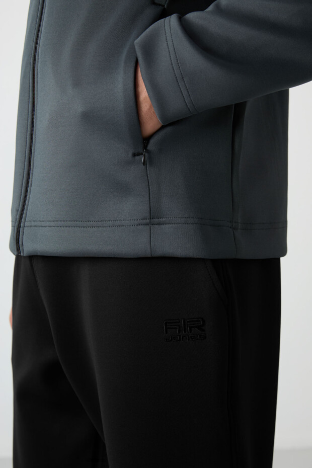 Bran Orman Yeşil - Siyah Scuba Kumaş Erkek Eşofman Takım - 85199 - 3