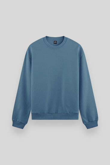 Orman Yeşili Basic O Yaka Rahat Form Erkek Sweatshirt - 88053 