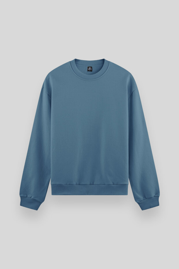 Orman Yeşili Basic O Yaka Rahat Form Erkek Sweatshirt - 88053 - 1