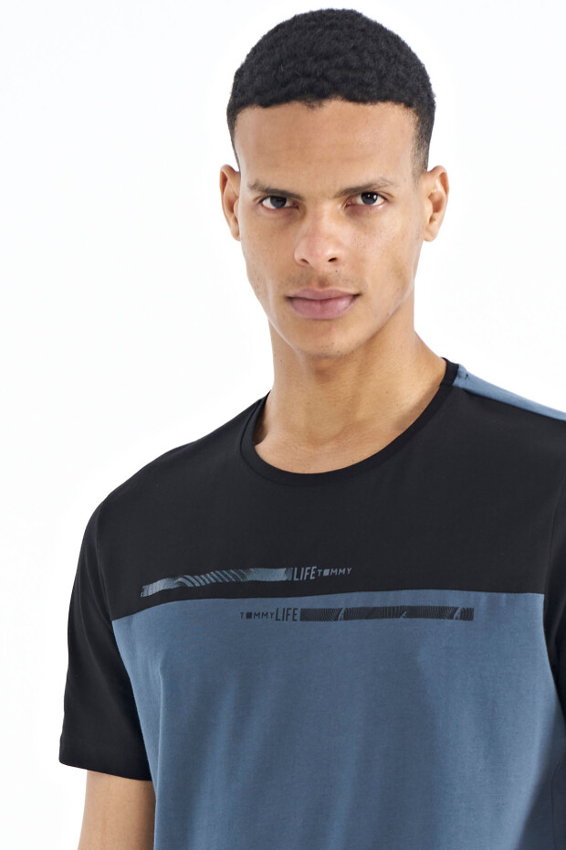 Orman Yeşili Baskılı Standart Kalıp O Yaka Erkek T-shirt - 88185
