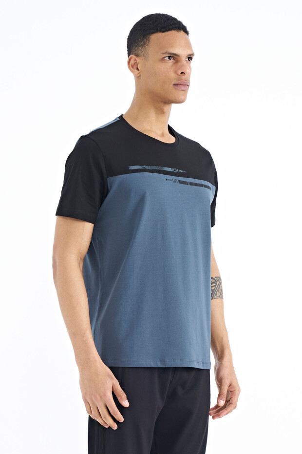 Orman Yeşili Baskılı Standart Kalıp O Yaka Erkek T-shirt - 88185