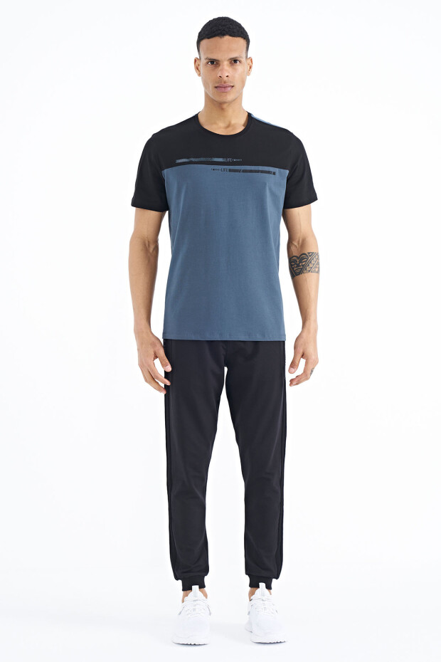 Orman Yeşili Baskılı Standart Kalıp O Yaka Erkek T-shirt - 88185