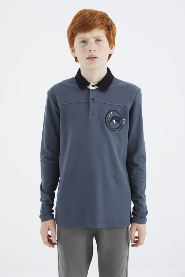 Orman Yeşili Polo Yaka Erkek Çocuk T-Shirt - 11172 - 2