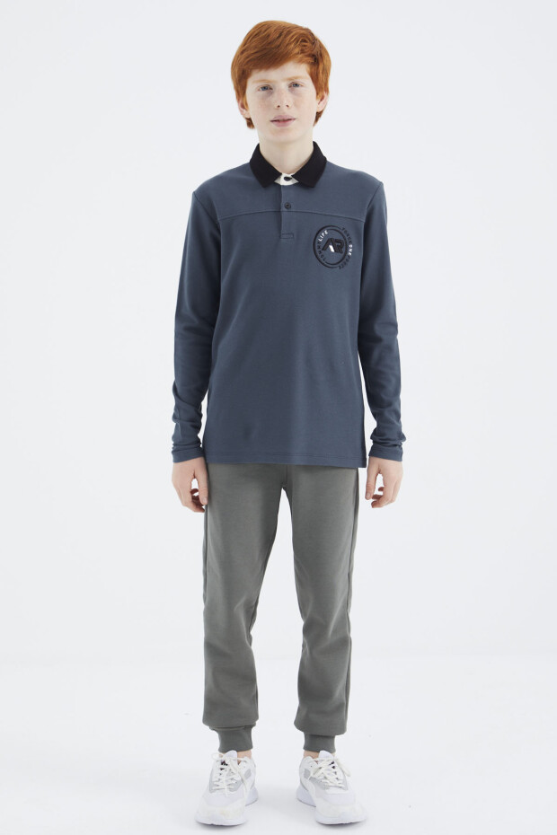 Orman Yeşili Polo Yaka Erkek Çocuk T-Shirt - 11172 - 4