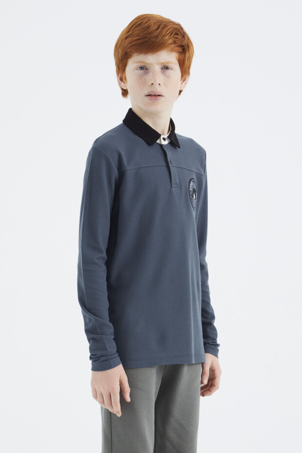 Orman Yeşili Polo Yaka Erkek Çocuk T-Shirt - 11172 - 5