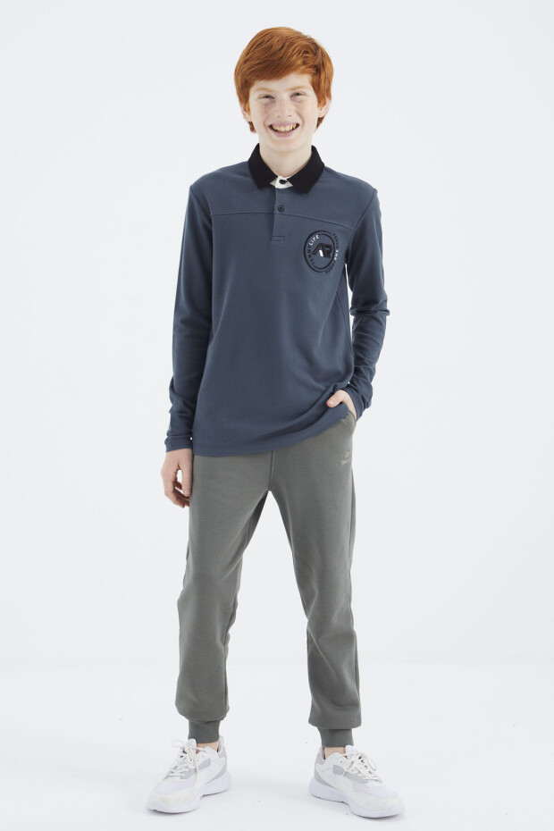Orman Yeşili Polo Yaka Erkek Çocuk T-Shirt - 11172 - 6