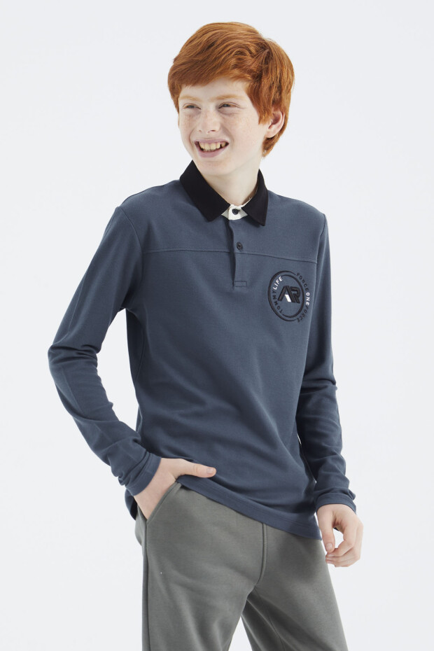 Orman Yeşili Polo Yaka Erkek Çocuk T-Shirt - 11172 - 8