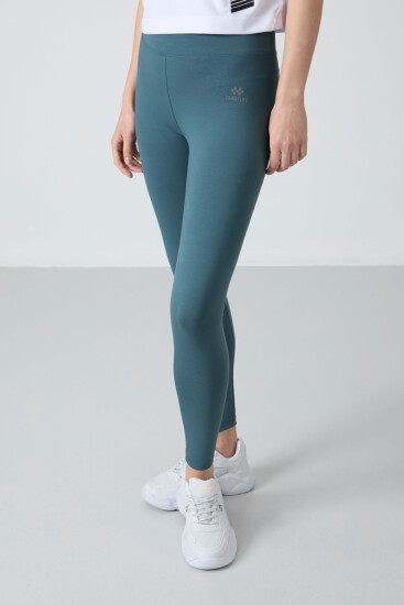 Orman Yeşili Yüksek Bel Toparlayıcı Slim Fit Dar Paça Kadın Tayt - 94011 - TOMMYLIFE (1)