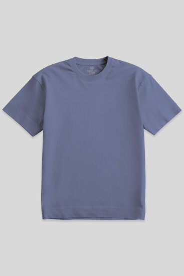 Petrol Basic Kısa Kol O Yaka Büyük Beden Erkek T-Shirt - 88072 