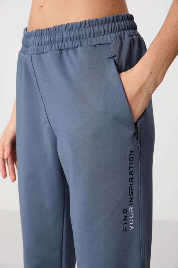 Petrol Kapüşonlu Gizli Cep Detaylı Standart Kalıp Kadın Eşofman Takımı - 95306 - 6