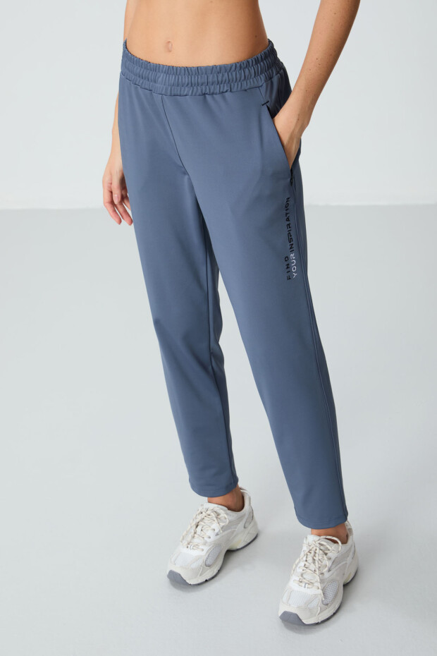 Petrol Kapüşonlu Gizli Cep Detaylı Standart Kalıp Kadın Eşofman Takımı - 95306 - 4