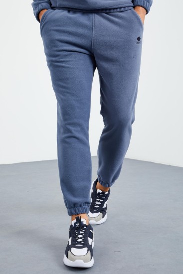 Petrol Yarım Fermuar Dik Yaka Lastik Paça Polar Erkek Eşofman Takımı - 85159 - TOMMYLIFE (1)