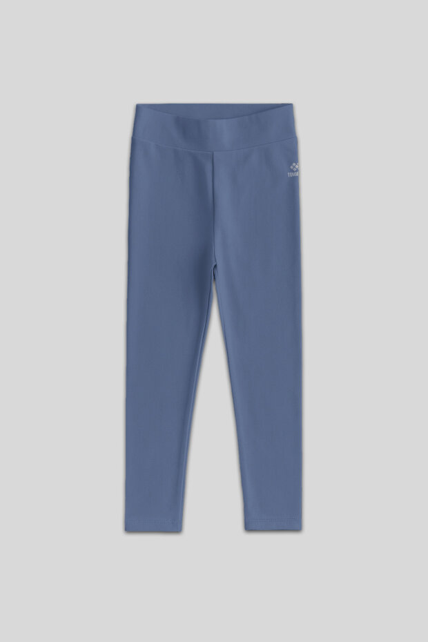 Petrol Yüksek Bel Dar Paça Kız Çocuk Tayt - 75047 - 1