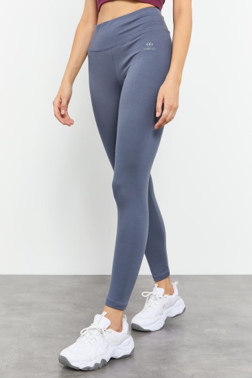 Petrol Yüksek Bel Toparlayıcı Slim Fit Dar Paça Kadın Tayt - 94011 - TOMMYLIFE (1)